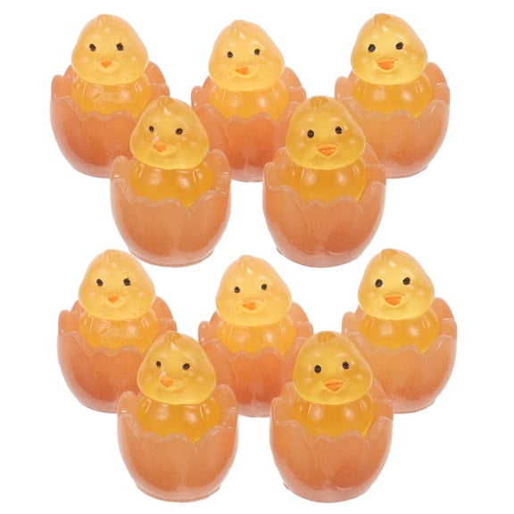 Raindrops 10Pcs Cute Micro Landscape Chick Decorations Resin Chick Glow In The Dark Simulation Chick Figures