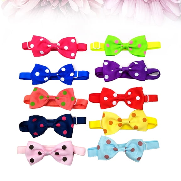 Raindrops 10Pcs Cat Tags Bowtie Assorted Color for Pet Collar Photo Props Outdoor