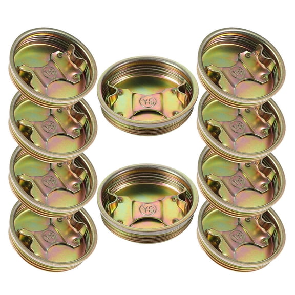Raindrops Plastic Chemical Drum Caps, Golden Galvanized Iron, Threaded Seal, for Buckets, 10Pcs