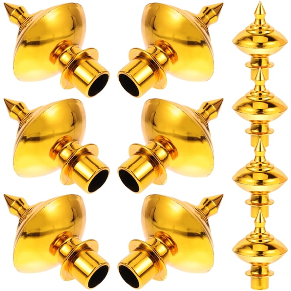Raindrops 10Pcs Flag Pole Accessories Flagpole Tops Golden Plastic for Outdoor Flagpoles