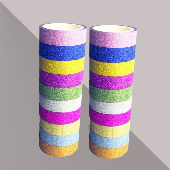Raindrops 10Pcs Glitter Washi Tape for Crafts Random Color Christmas Decorative Self Adhesive