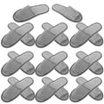 thumbnail image 1 of Raindrops Breathable Linen Slippers Grey Comfortable Thick Cushion Half Open Toe Home Use Pack of 10, 1 of 8