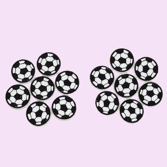 Raindrops 10Pcs Soccer Embroidered Clothing Patches with Glue Back for Jeans Hats Bags