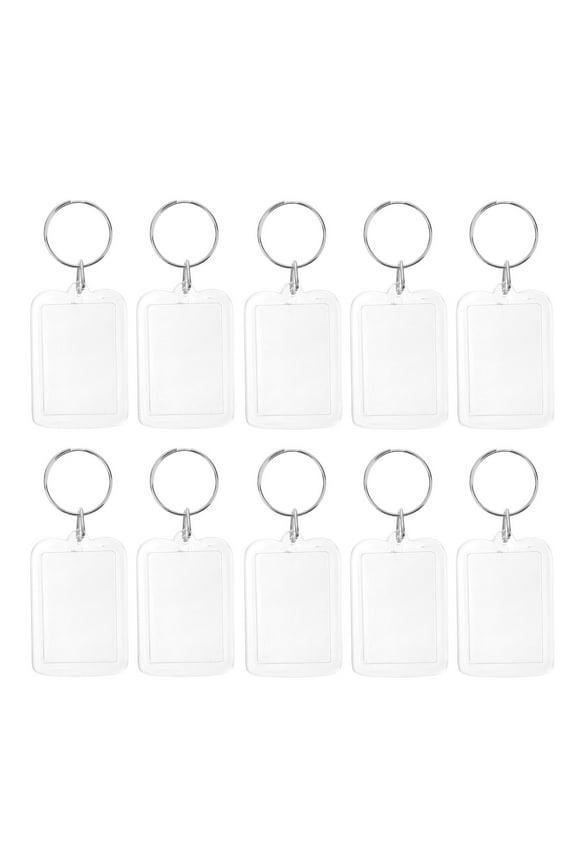 10Pcs Keyring Photo Holder Clear Picture Frame Keychain for present Giving