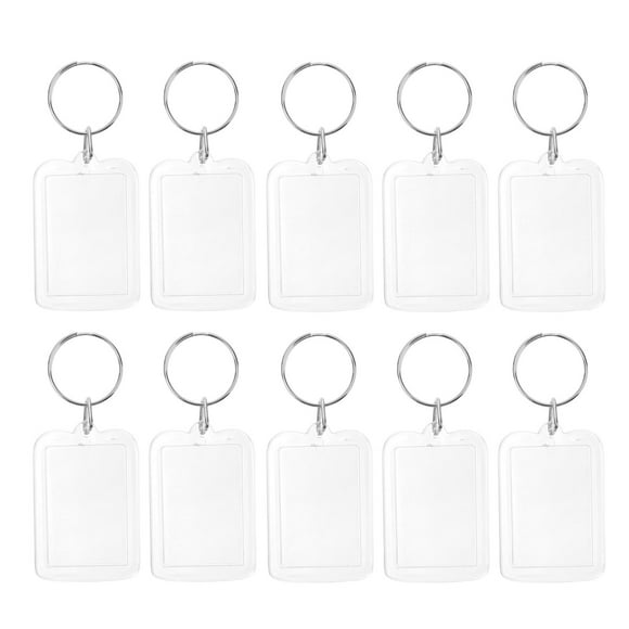 10Pcs Keyring Photo Holder Clear Picture Frame Keychain for present Giving