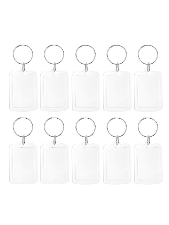 10-Pack Clear Photo Frame Keychain Keyring for Pictures, Perfect and Present Giving