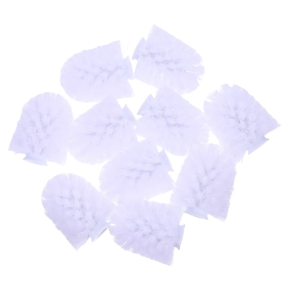 FOMIYES Toilet Bowl Brush Refills White High Density Bristles Universal Compatibility 10Pcs