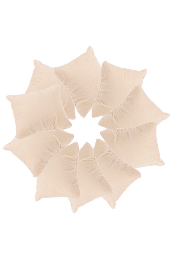 10Pcs Miniature Bracelet Cushions Khaki Velvet Bead Storage Pads for Jewelry Display Small Business Use