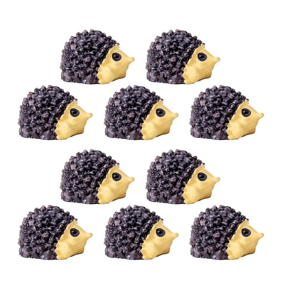 Raindrops 10Pcs Miniature Figurines Grey Resin Animals for Lawn Decor