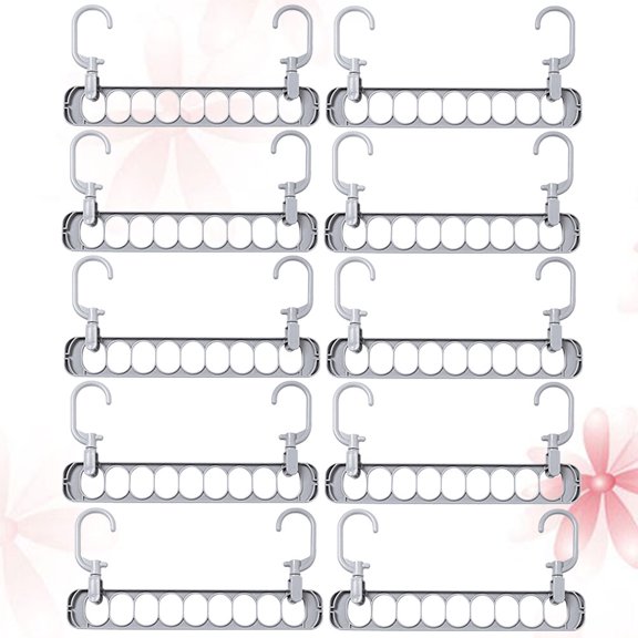 Raindrops 10Pcs Multifunctional Clothes Drying Rack Grey PP for Home Use in Bedroom Closet