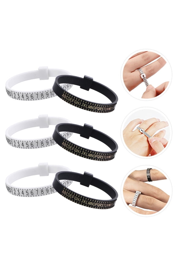 10Pcs Plastic Gauge for Jewelry with Adjustable Size Indicator for Wedding Rings