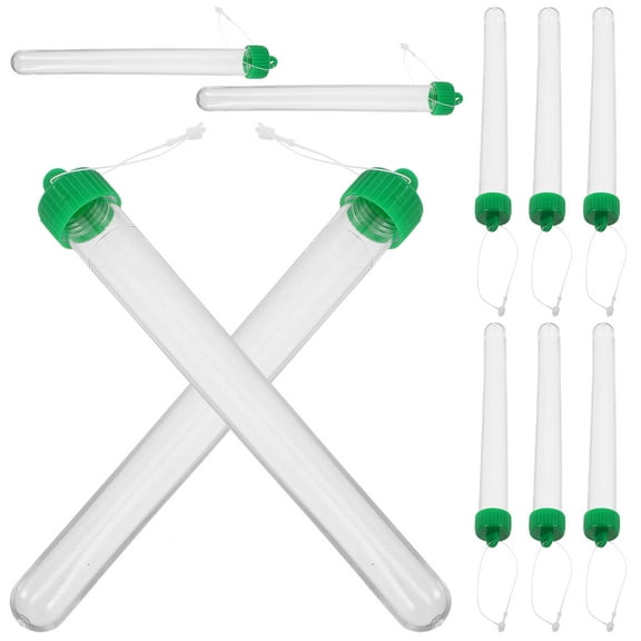 Raindrops 10Pcs Plastic Vials with Screw Caps for Students Sample Storage 6.3*0.67*0.67in