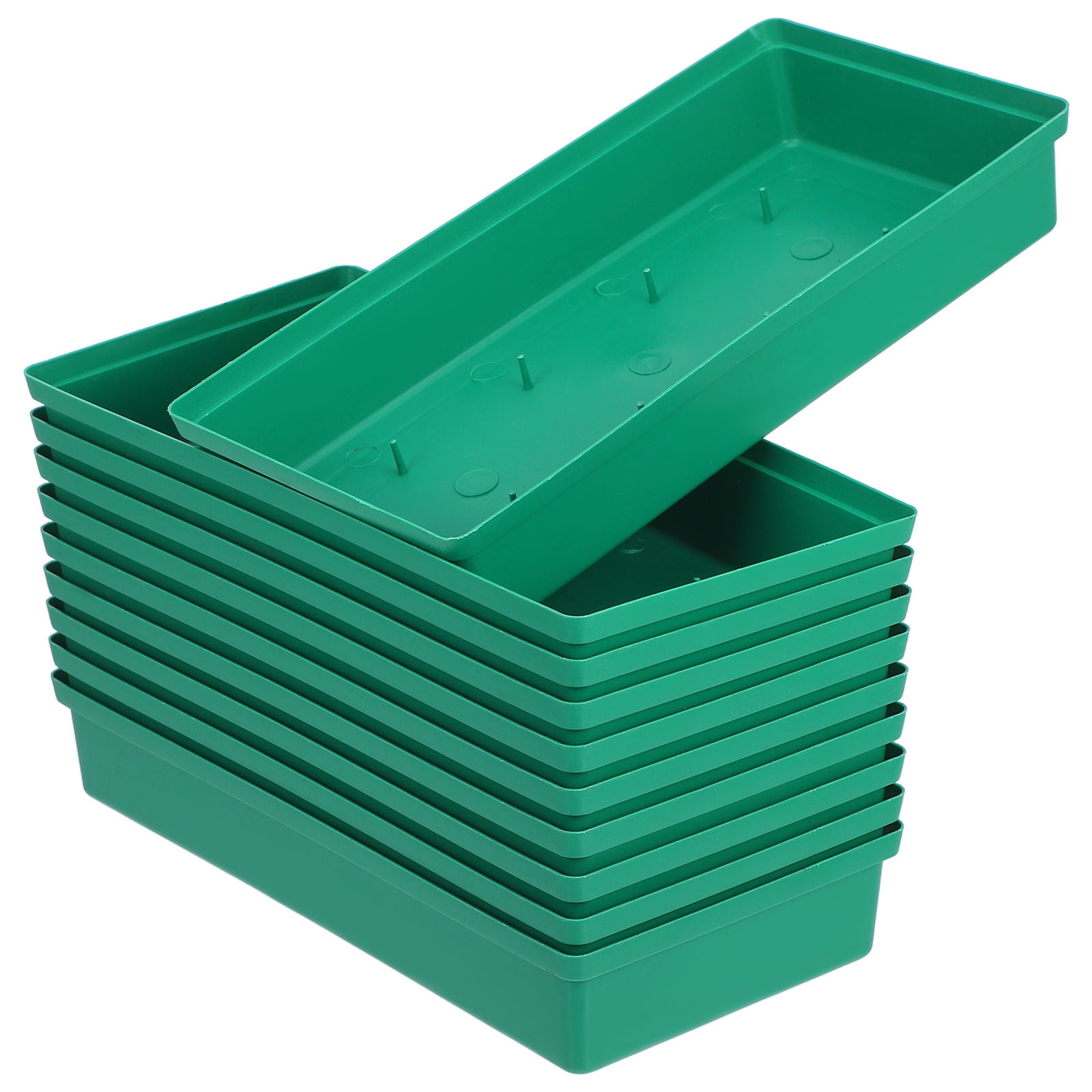 Raindrops 10Pcs Rectangular Green PP Flower Arrangement Tray for Floral Decorations Wedding Party
