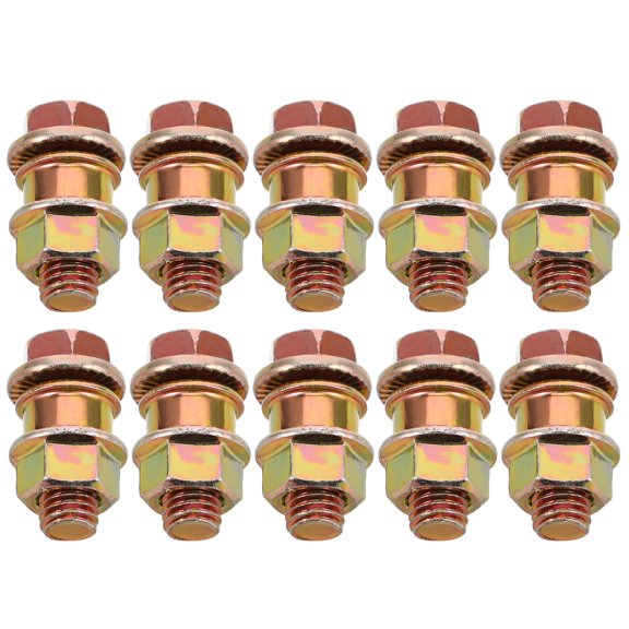 Raindrops Motorcycle Kickstand Screws Replacement Set, 10Pcs Golden Frame Mounting Hardware for Motorbike