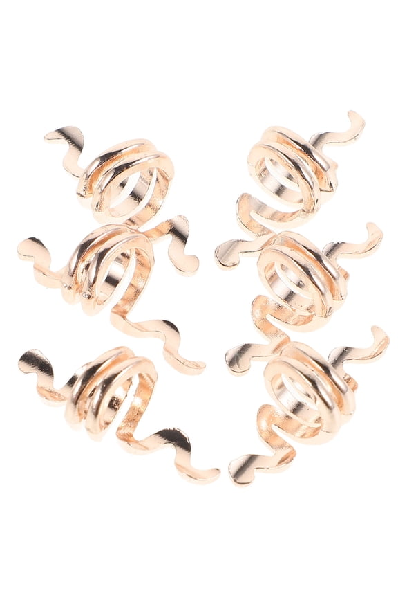 10Pcs Golden Braid Jewelry Hair Cuffs with Snake Shape for Updos and Dreadlocks Hairstyles