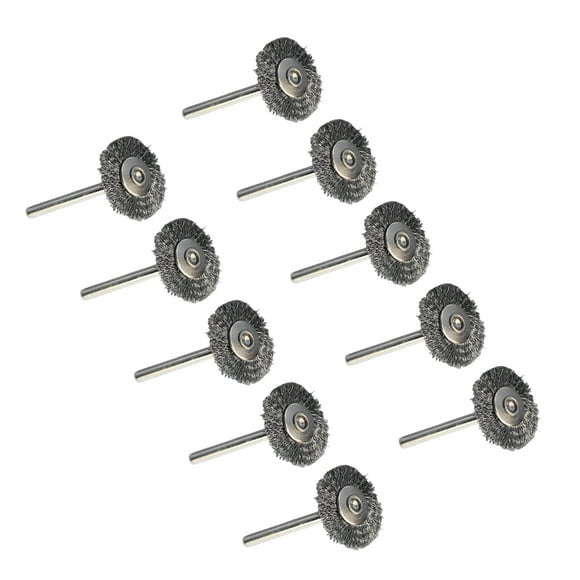 Raindrops 10Pcs Round Wire Wheel Brush Set for Grinder Rotary Tools 3mm Thick 6-25mm Diameter