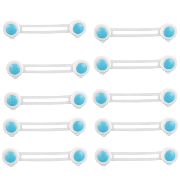 Raindrops 10Pcs Safety Locks for Kids Fridge and Cabinets Simple and Practical Design 6*1.3in