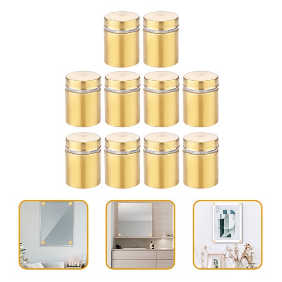 Raindrops 10Pcs Screw for Acrylic Panels Golden Cylindrical Stainless Steel 2.50X1.90X1.90CM
