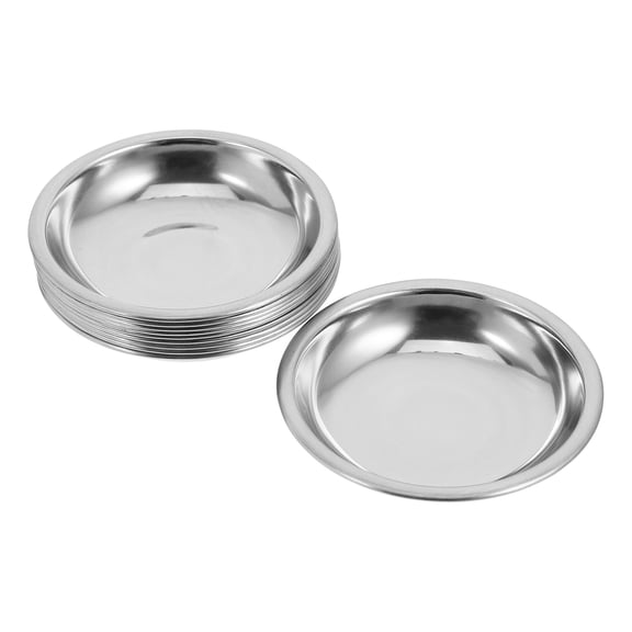 Raindrops 10-Piece Stainless Steel Round Sauce Dishes Set for Kitchen and Home, Ideal for Condiments, Seasoning, and Serving
