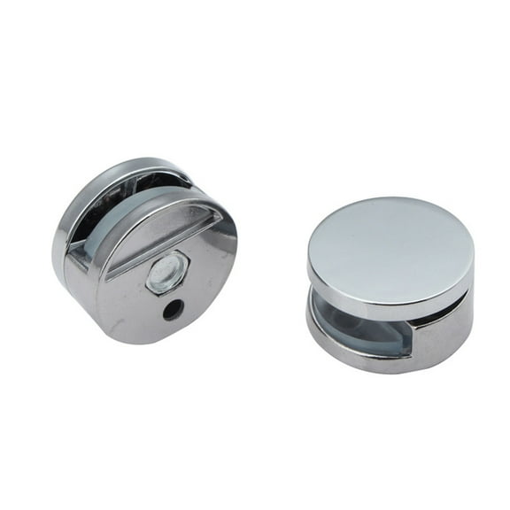 Raindrops 10Pcs Silver Zinc Alloy Round Mirror Holder Clips For Wall Mounting 1.06x1.06x0.22in