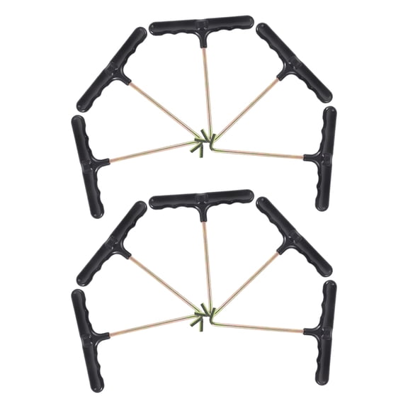 FOMIYES 10Pcs Portable Trampoline Spring Pull Hook Tool Stainless Steel T Hook with Plastic Grip Handle