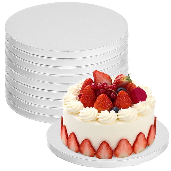 Raindrops 10Pcs White Paper Cake Board Drums Robust Non Stick Cake Base for Baking
