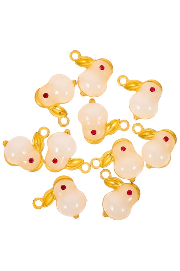 10Pcs White Rabbit Charm Alloy Jewelry Pendants for DIY Bracelet Necklace Accessories