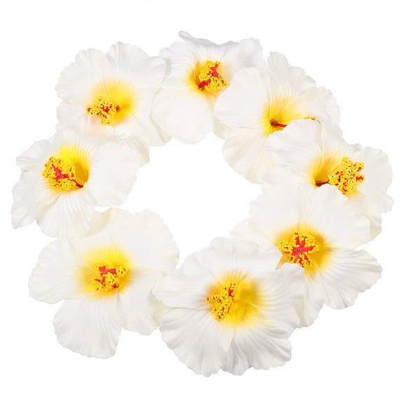 Raindrops Artificial Hawaiian Flowers in White Eva for Decorative Use 10Pcs