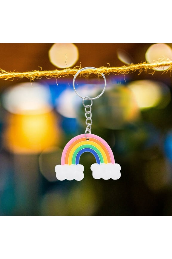 10Pcs Rainbow Keychains Bulk Silicone for Women Key