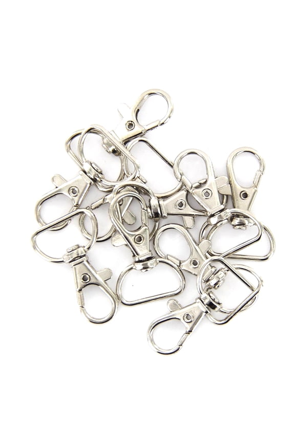10Pcs Swivel Snap Hook Silver Iron for Bag Key Ring Clasp and Craft Projects