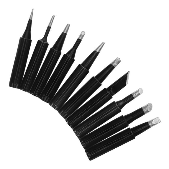 Raindrops 10pcs Copper Replaceable Solder Iron Copper Tips Assorted Soldering Tip Replacement Accessory