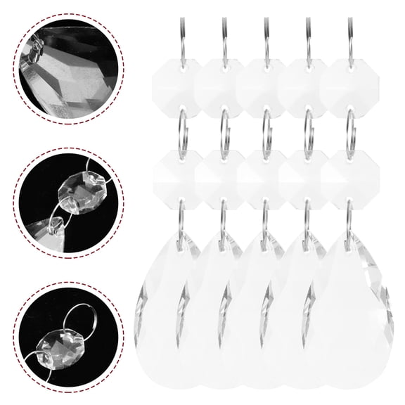 Raindrops 10pcs Crystal Pendant Simulated Crystal Hanging Decor Ceiling Light Decor