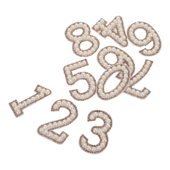 Raindrops 10pcs DIY Iron On Rhinestone Patches Glitter Number Appliques for Clothing T-Shirts Skirts and Dress Fashionable