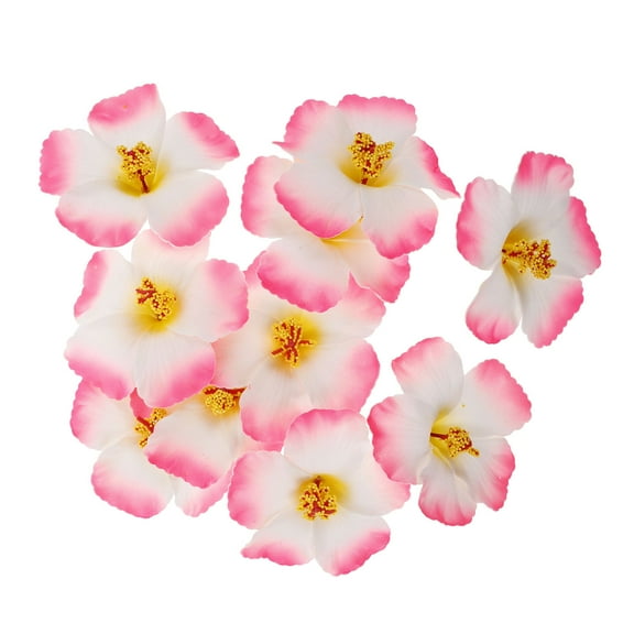 Raindrops Tropical Artificial Flowers 10pcs Pink EVA Hibiscus for Beach Summer Events