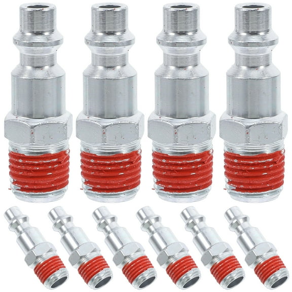 Raindrops 10pcs Industrial Air Plug Air Compressor Fittings 1/4" Npt Male Threaded Plug Quick Connect Adapter For Air Compressor Fittings Suitable For Various Air Hose Repair