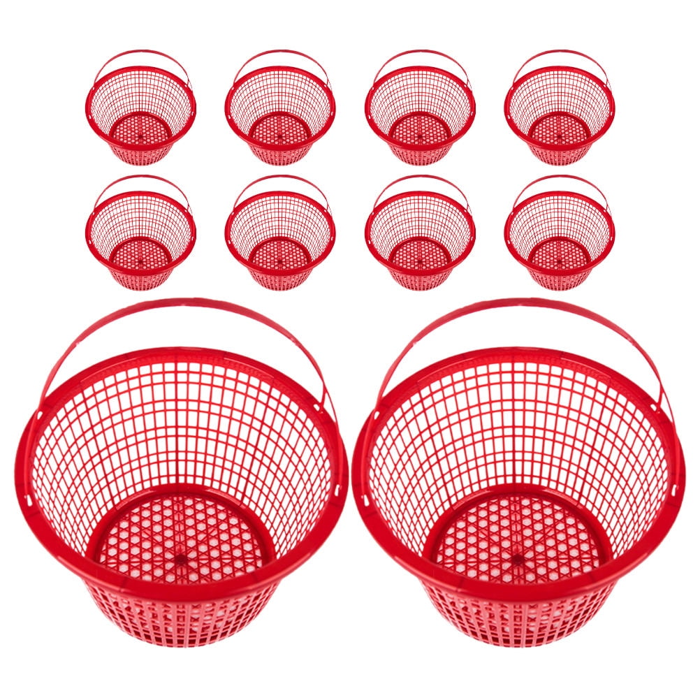 Raindrops Red Plastic Fruit Picker Baskets, Set of 10, Portable ...