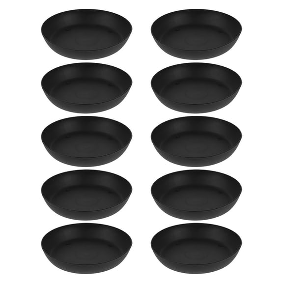 Raindrops 10Pcs Round Black Plastic Plant Pot Drainage Trays for Indoor Garden and Outdoor Use