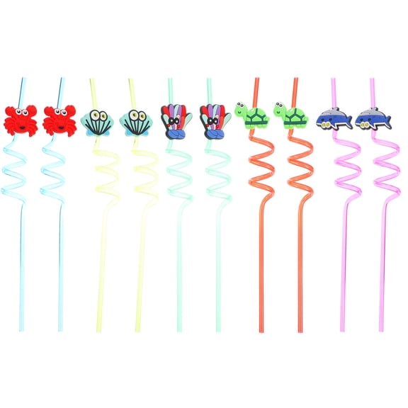 DEMACRIO Creative PETG Reusable Drinking Straws for Party with Assorted Colors Great for Drinks 10pcs