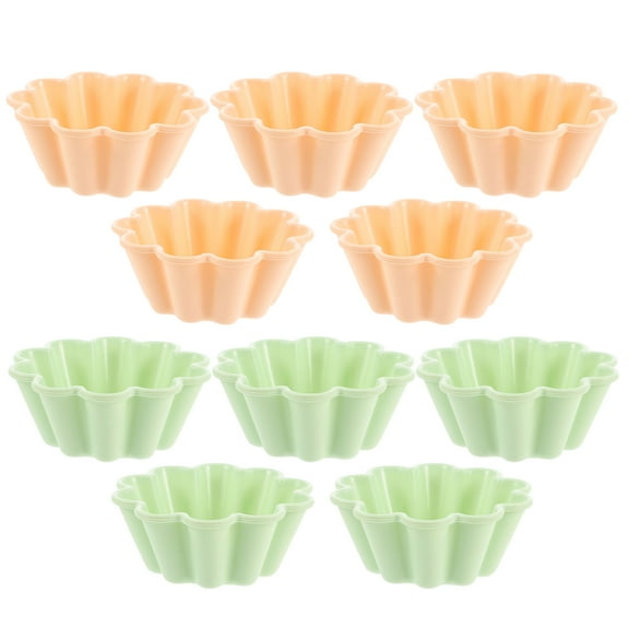 FOMIYES 10Pcs Assorted Color Silicone Cupcake Molds Flower Shape Baking Tools for Home