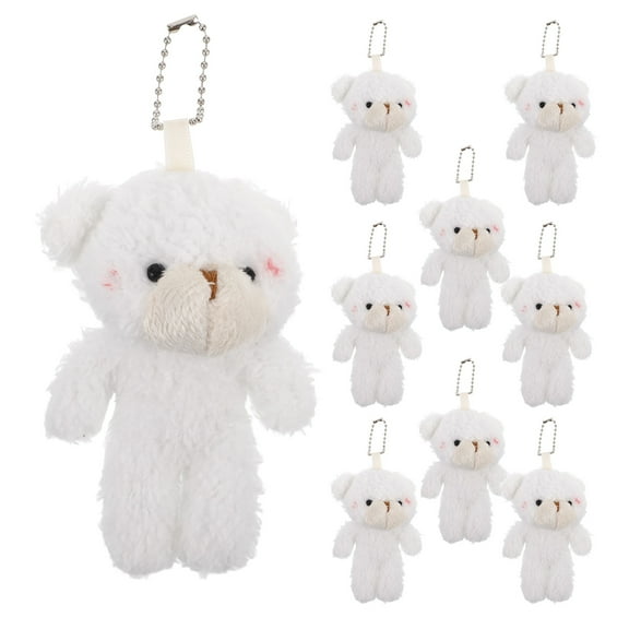 Raindrops Bear Plush Keychain Beige 10Pcs