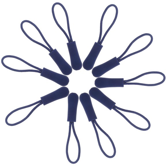 Raindrops 10pcs Zip Tags Cord Pulls Zipper Extension Zip Slider Replacement (Blue)