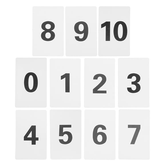 Raindrops 11Pc White Plastic Table Number Cards Clear Number Signs for Home and Restaurant Use