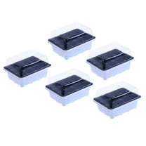 Reusable 12 Cell Plastic Seedling Box with Transparent Lid for Garden Planting White 5 Sets