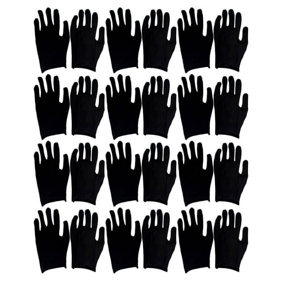 REOFLYUP work gloves for Cotton Gloves Black Protective Cover Electronic Assembly 12 Pairs