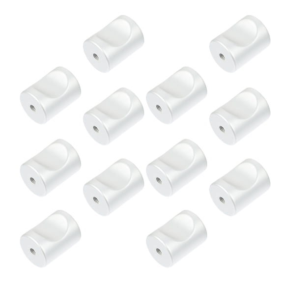 Raindrops  12 Pcs Cylindrical Handle Cabinet Knob Knobs Pulls Door Silver
