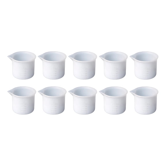 Raindrops 12 Pcs DIY Measuring Accessory Resin Mixing Cup Small Teaspoons White