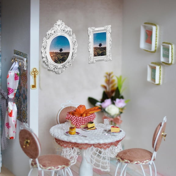 Raindrops 12 Pcs DIY Mini Photo Frame Props Picture Tiny Small Office Silver