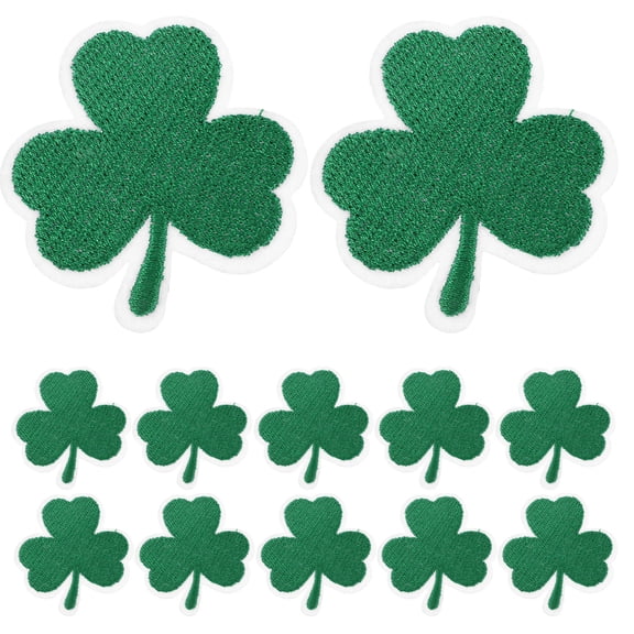 Raindrops  12 Pcs Embroidered Shamrock Patch Clothes Patches for Holes Flower