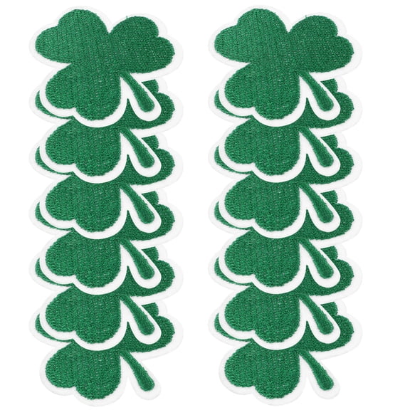 Raindrops 12 Pcs Festival Embroidery Applique Embroidered Shamrock Patch Flower