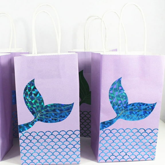 Raindrops 12 Pcs Mermaid Party Favors Bags Mermaid Candy Bags Party Paper Treat Bags